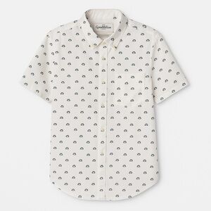 Goodfellow & Co Slim fit Short Sleeve Button Down Size Large White with Pattern